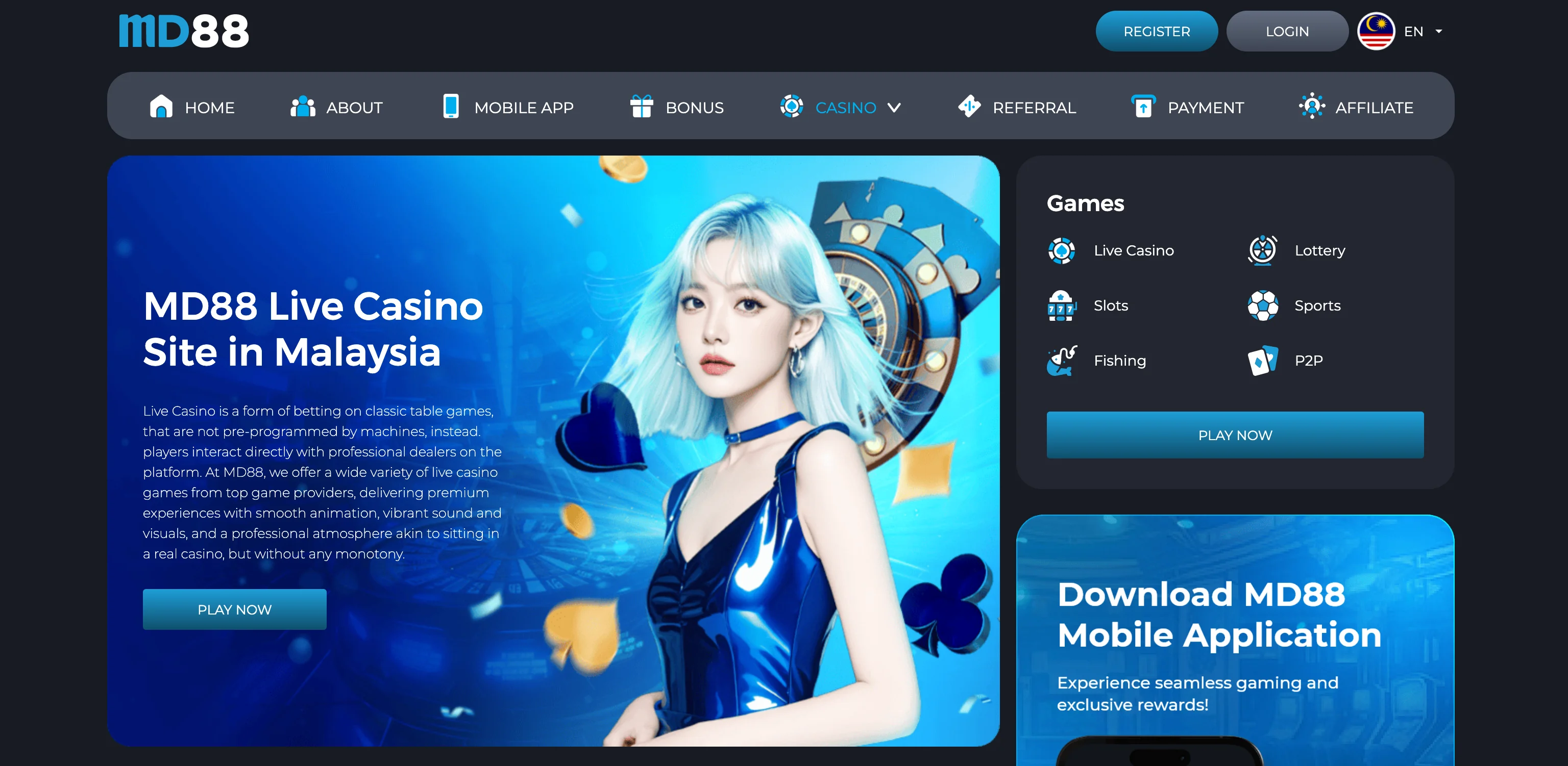 MD88 live casino - best live casino Malaysia