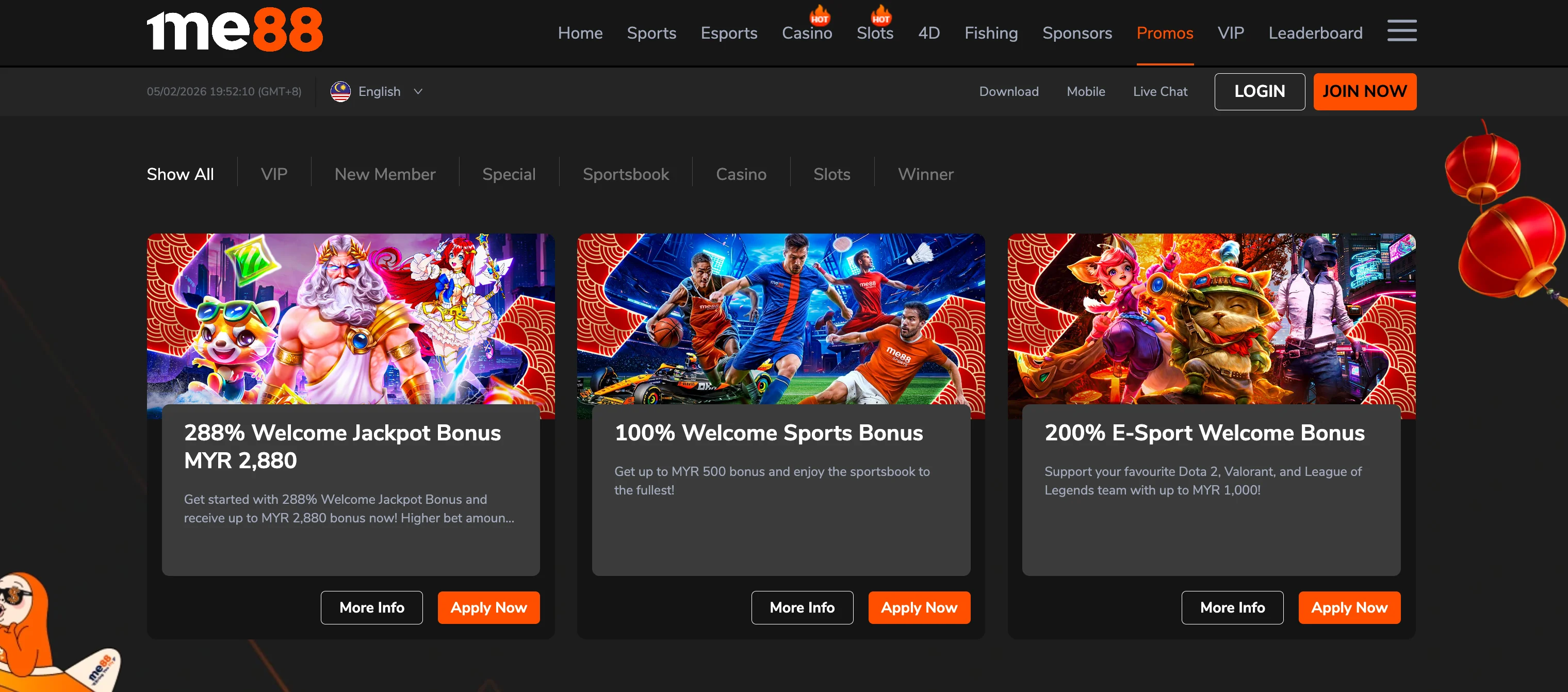 Me88 Malaysia - fast withdrawal casino Malaysia